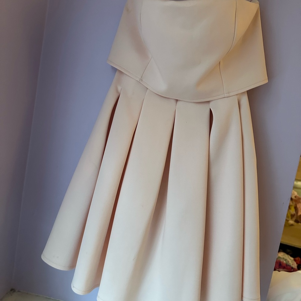 ASOS Crop Top Mini Bandeau Debutante Dress - Nude / US 4 - Picture 3 of 3